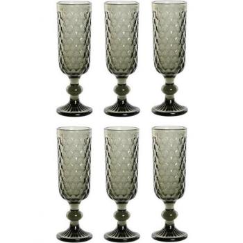 Copas Home ESPRIT: Serie de 6 Cristales Grises 150 ml