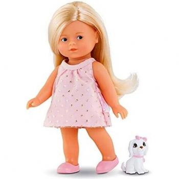 Corolle Trendi Minis: Caja Regalo con Muñeca Vinilera y Pequeño Perro