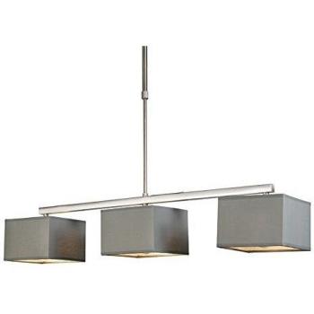 QAZQA Lampe de salon en tissu et acier gris
