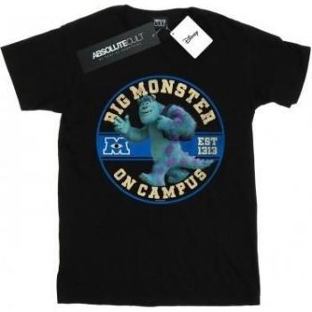 T-shirt noir pour femmes Disney Monsters University Monstre sur le campus en coton