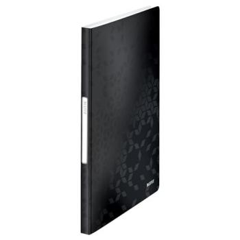 Leitz WOW A4 Display Book – 40 Pockets, 80 Sheet Capacity, Black Polypropylene