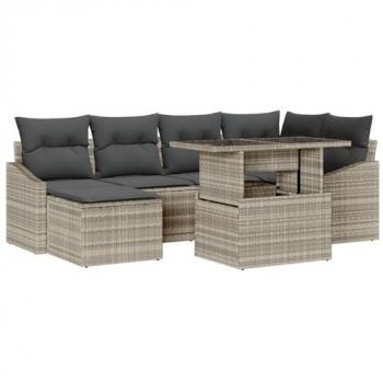 Set di lounge da giardino 7 componenti grigio chiaro e grigio scuro