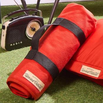Slumberdown Unwind Outside Extra Large Waterproof Picnic Blanket, Burnt Orange, 160 x 200 cm