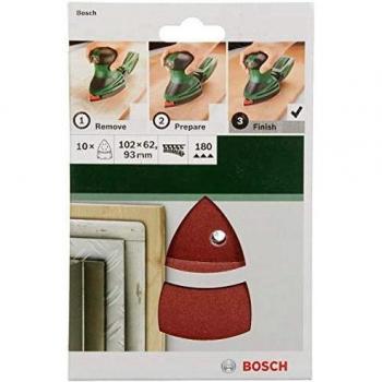 Lot de 10 feuilles abrasives Bosch 102x62,93 mm grain 180