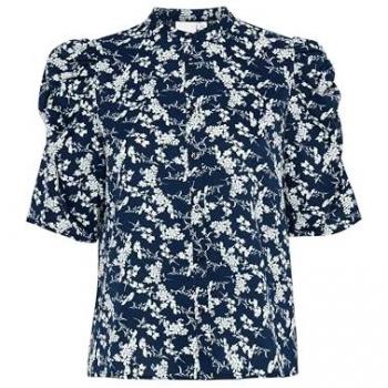 Ichi Bluse Kurzarm total eclipse