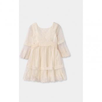 Abel & Lula Elegantes Kleid 5046 Écru Regular Fit – Baumwoll‑Mix mit dezenter Musterung
