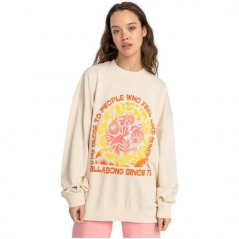 Billabong Donna S Felpa Ride in Beige Rosso Arancione