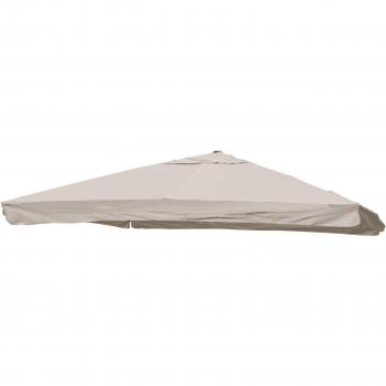 Toile de Parasol de Luxe 3x4m HWC-A96 Ø5m Polyester 4kg Gris Crème