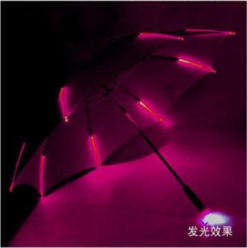 LED Umbrella with 8 Transparent Ribs
