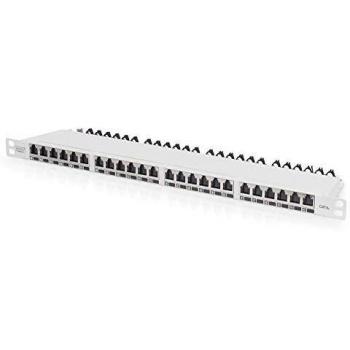 CAT 6A Klasse EA Patch Panel geschirmt 0.5HE 24-Port RJ45 inkl. Staubschutzklappe