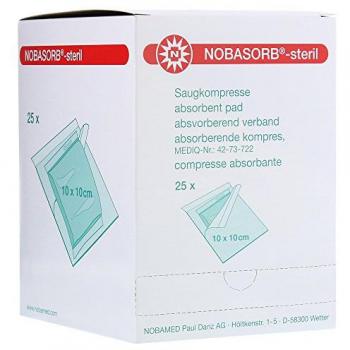 Nobasorb-steril Saugkompressen 10x10 Cm 25stk