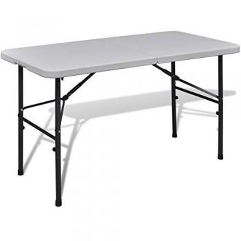Table de jardin pliable 122 cm blanc