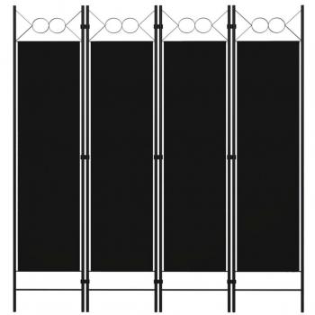 VidaXL Black Folding Room Divider 4 Panels 160x180 cm