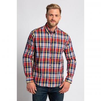 JP1880 Plus Size Red Checked Shirt, Men, L, Cotton