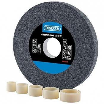 Draper Professional Quality Aluminium Oxide Bench Grinding Wheel, 150mm x 20mm, 60 Grit