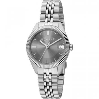 Esprit Madison Mujer: reloj pulsera gris plata, dial gris