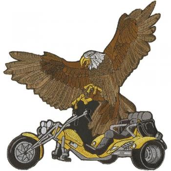 Parche de espalda Trike y águila 22 cm x 21 cm