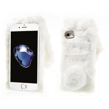 Housse de téléphone lapin en fourrure TPU pour iPhone SE (2020) / SE (2022) / 8/7 4,7 pouces