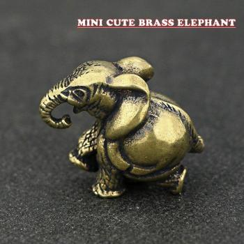 Mini Cute Vintage Brass Elephant Ornament
