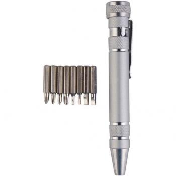 Aluminum 8‑in‑1 Precision Screwdriver & Tool Pen Set
