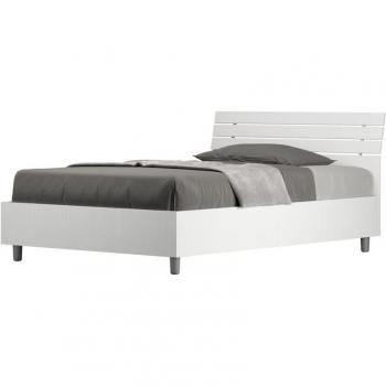 Ankel Letto 120x200 cm, rete, doghe, testata inclinata, colore Bianco Frassino
