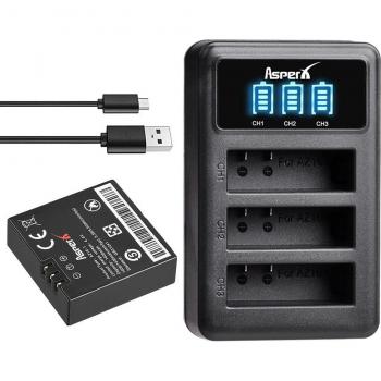 Chargeur USB avec 3 emplacements et batteries AZ16 pour YI 4K