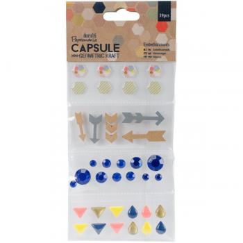 DOCRAFTS 39 Autocollants Géométriques Kraft