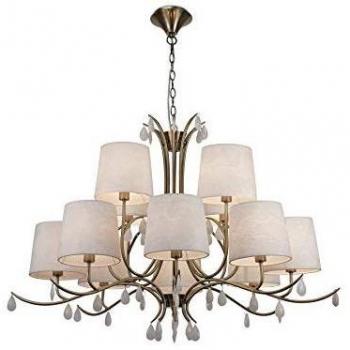 Sospensione Rotonda Mantra 100cm Ottone Bianche