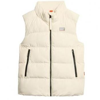 Mujer Chic: Chaleco Sports Beige Superdry en L