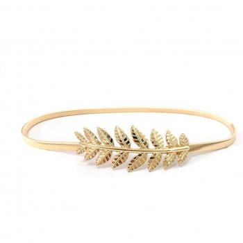Leaf Buckle Elastic Waist Chain Belt