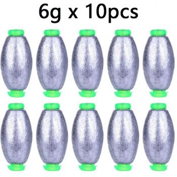 Olive Shape Slip Shot Sinkers 2g-30g (10pcs)