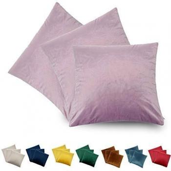 CALIYO Housse de Coussin Lot de 3 Velours