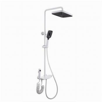 Sistema de Ducha Columna con Ducha de Mano y Grifo Blanco 87345