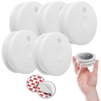 Détecteur de Fumée Siemens – Pack 5 Unités NF Autonomie 5 Ans Garantie 3 Ans – 5TC1292-6 + Supports Magnétiques
