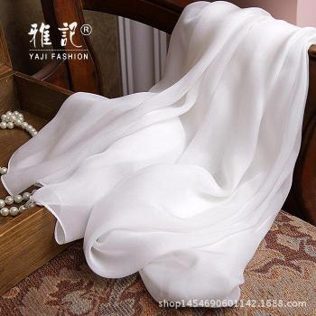 Real Silk White Scarf for Women