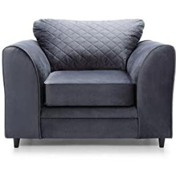 Urban Chic Velvet Armchair – Spill‑Proof, Chicago Edition (Dark Grey)