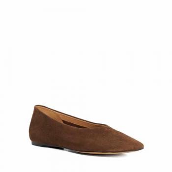 Dune London Ballerines Marron à Bout Rond en Suède EU 37