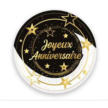 Platos de Cumpleaños Joyeux Anniversaire de 23 cms