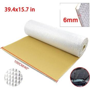 Thick Sound Deadening Insulation Mat, 6mm, 39.4 x 15.7, Aluminum Foil