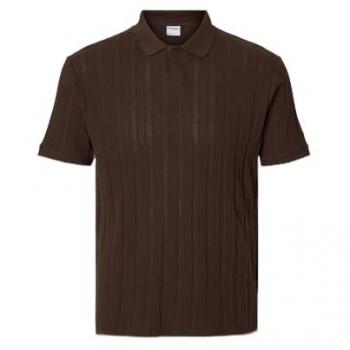 JADEN Strukturiertes Polo Shirt – XL – Herren – Dunkelbraun