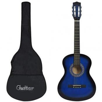 vidaXL 8 Piece Classical Guitar Beginner Set Blue 3/4 36