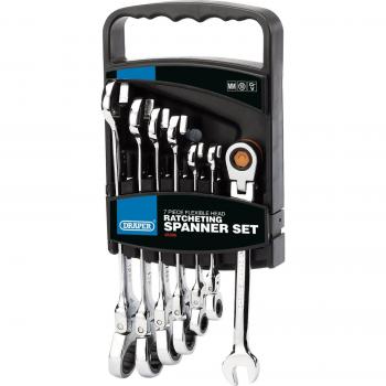 Draper 7 Piece Hi Torq Flexible Ratchet Combination Spanner Set