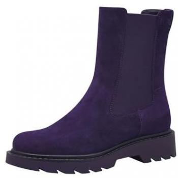 Tamaris Damen Chelsea Boot Dunkellila Gr. 41 mit Blockabsatz