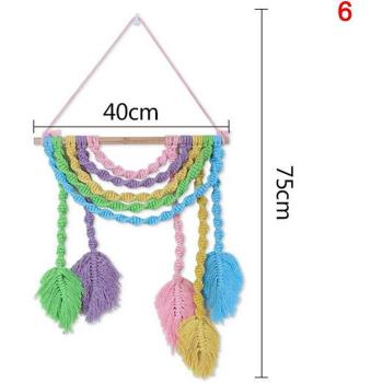 Tenture en macramé avec pampilles pour chambre MSU88