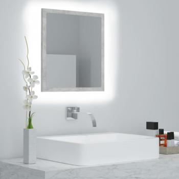 Concrete Grey LED Bathroom Mirror 40x8.5x37 cm Acrylic
