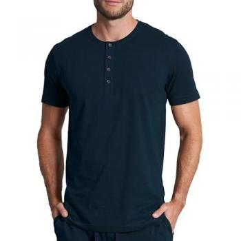 TOM TAILOR Herren Nachthemd aus Baumwolle, blau, Uni, Gr. 52/L