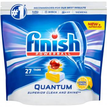Finish Quantum Powerball Dishwasher Tablets, Lemon Sparkle, 8 Packs of 27 Tablets