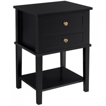 Table de Nuit en Bois avec Rangement Pratique