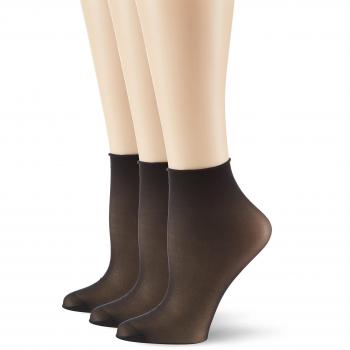 Hudson Damen Simply 20 3er-Pack Socken, 15 DEN, Schwarz, 35/38
