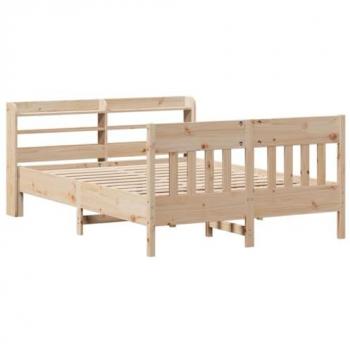 140x190 cm Bed Frame Solid Wood Pine